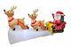 8 Foot Long Christmas Led Inflatable Santa Reindeer Sleigh Yard Party Decoration