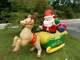 8' Gemmy Holiday Christmas Inflatable Santa Withgifts Sleigh & Reindeer 2002