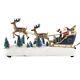 8 Led Santa In Sleigh With Reindeer Christmas Village Accessory Tabletop Decor