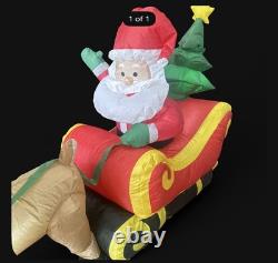 8' Santa Sleigh 3 Reindeer Christmas Inflatable Lighted with Blower Storage Bag