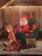 8' Santa Reindeer Elf Sleigh Lesson Student Driver Airblown Inflatable Christmas