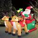 8ft Christmas Inflatable Santa Claus On Sleigh With Two Reindeer & Gift Box