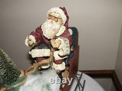 9295 Vintage North Pole Santa Sleigh with reindeer! Christmas in America 1988