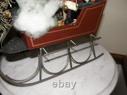 9295 Vintage North Pole Santa Sleigh with reindeer! Christmas in America 1988