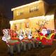 9.5 Ft Christmas Inflatable Santa Claus On Sleigh Pulled By Three Reindeers With