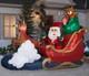 9.5' Gemmy Animated Santa Sleigh Airblown Inflatable Santa Waves / Reindeer Rock