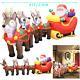 9.5ft Inflatable Led Lighted Christmas Santa Claus On Sleigh With Three Reindeer