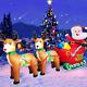 9 Ft Christmas Inflatable Reindeer Sleigh Santa, Outdoor Christmas Decorations, C
