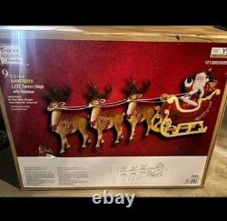 9 ft. Giant-Sized LED Santa's Sleigh with Reindeer Holiday Yard Decoration Y9
