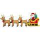 9ft Pre-lit Inflatable Santa Claus Sleigh And Reindeer Yard Christmas Decor New