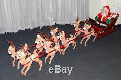 ANNALEE Santa Claus and his Reindeer LARGE Set with Sleigh