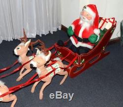 ANNALEE Santa Claus and his Reindeer LARGE Set with Sleigh