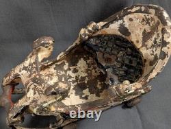 ANTIQUE 1906 Santa Sleigh Reindeer Cast Iron Vintage Christmas RARE