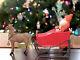 Antique Aafa American Santa In Sleigh With Reindeer C1900wonderful
