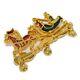 Authentic Hermes Santa Claus Brooch Reindeer Sleigh Bell Vintage Clear Ora