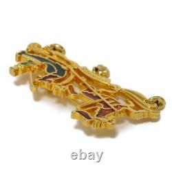 AUTHENTIC HERMES Santa Claus Brooch Reindeer Sleigh Bell Vintage Clear Ora