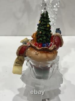 Acrylic Ice Roman Santa Sleigh Figurine & Flying Reindeer 18 Lighted HTF
