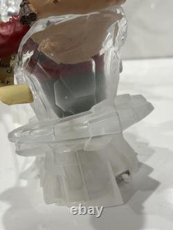 Acrylic Ice Roman Santa Sleigh Figurine & Flying Reindeer 18 Lighted HTF