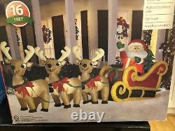 Airblown Inflatable Santa, Sleigh & Reindeer BRAND NEW IN BOX