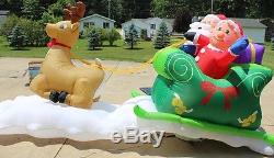 Airblown inflatable HUGE 12' YARD DECOR CHRISTMAS SANTA SLEIGH REINDEER