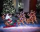 Alcove Lighted Holographic Santa & Sleigh With Reindeer Christmas Yard Art Decor