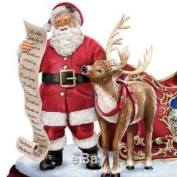 Almost Christmas Thomas Kinkade Santa Sleigh and Reindeer Figurine