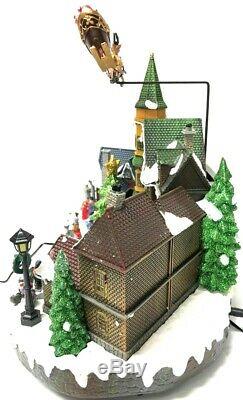 Animated Musical Santa's Sleigh and Reindeer Christmas Village And House