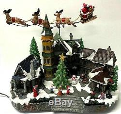 Animated Musical Santa's Sleigh and Reindeer Christmas Village And House