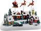 Animated Santa & Reindeer Sleigh Christmas Village Pre-lit Musical Christmas V