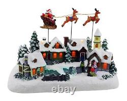 Animated Santa & Reindeer Sleigh Christmas Village Pre-lit Musical Christma