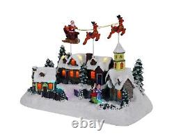 Animated Santa & Reindeer Sleigh Christmas Village Pre-lit Musical Christma