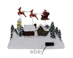 Animated Santa & Reindeer Sleigh Christmas Village Pre-lit Musical Christma