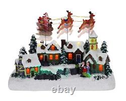 Animated Santa & Reindeer Sleigh Christmas Village Pre-lit Musical Christma