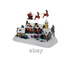 Animated Santa & Reindeer Sleigh Christmas Village Pre-lit Musical Christmas