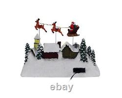 Animated Santa & Reindeer Sleigh Christmas Village Pre-lit Musical Christmas