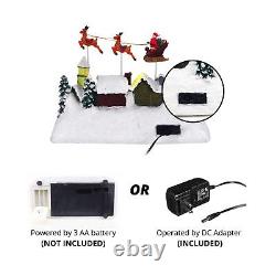 Animated Santa & Reindeer Sleigh Christmas Village Pre-lit Musical Christmas