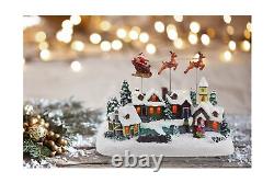 Animated Santa & Reindeer Sleigh Christmas Village Pre-lit Musical Christmas