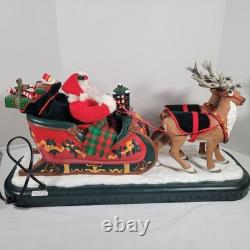 Animated Santa with Reindeer & Sleigh Musical Light-Up Christmas Carols (1995)
