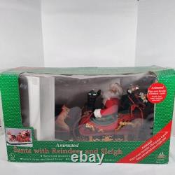 Animated Santa with Reindeer & Sleigh Musical Light-Up Christmas Carols (1995)