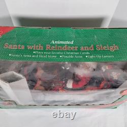 Animated Santa with Reindeer & Sleigh Musical Light-Up Christmas Carols (1995)
