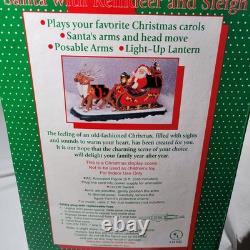 Animated Santa with Reindeer & Sleigh Musical Light-Up Christmas Carols (1995)