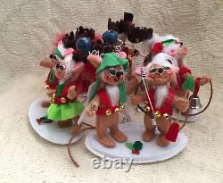 Annalee 5 Santa Mouse in Sleigh & 8 Reindeer-2020-NWTs-Never Displayed