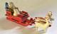 Antique 1920s Erzgebirge Santa Reindeer Sleigh Putz Wood Germany Rare Vgc