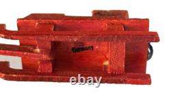 Antique 1920s Erzgebirge Santa Reindeer Sleigh Putz Wood Germany Rare VGC