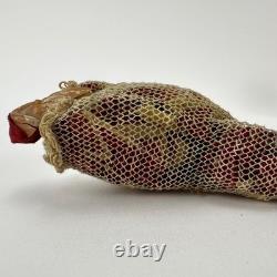 Antique 1920s Net Santa Celluloid Face Carboard Sleigh Irwin 1940 Reindeer READ