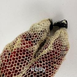 Antique 1920s Net Santa Celluloid Face Carboard Sleigh Irwin 1940 Reindeer READ