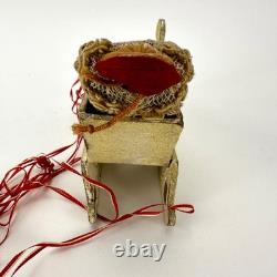 Antique 1920s Net Santa Celluloid Face Carboard Sleigh Irwin 1940 Reindeer READ