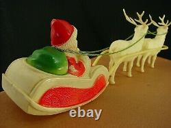 Antique 9067 Celluloid Santa Sled & Reindeer Set in Box Made in Japan'30s