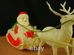 Antique 9067 Celluloid Santa Sled & Reindeer Set in Box Made in Japan'30s