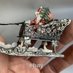 Antique BABETTE SCHWEIZER CHRISTMAS SANTA SLEIGH REINDEER 5 #4C